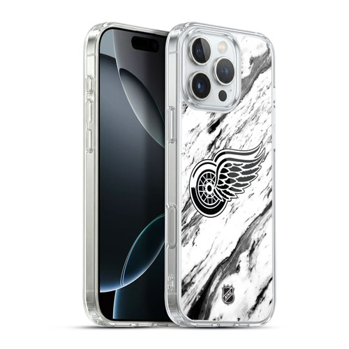 NHL Detroit Red Wings Marble Soft Gel Case for Apple iPhone 16 Pro Max & MagSafe