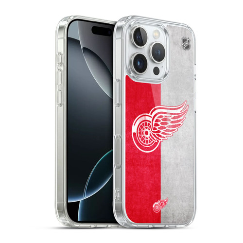 NHL Detroit Red Wings Half Distressed Soft Gel Case for Apple iPhone 16 Pro & MagSafe