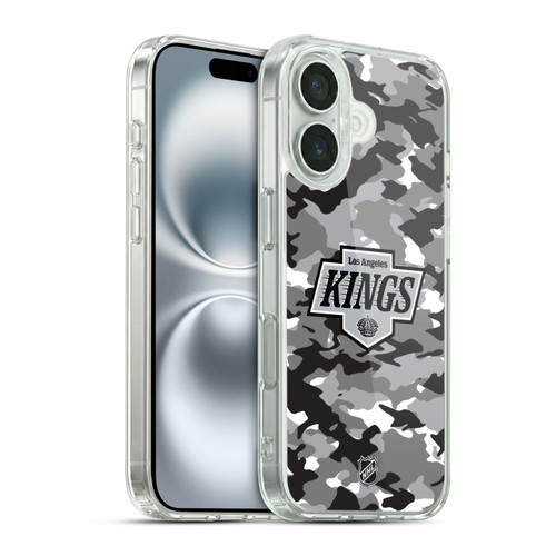 NHL Los Angeles Kings Camouflage Soft Gel Case for Apple iPhone 16