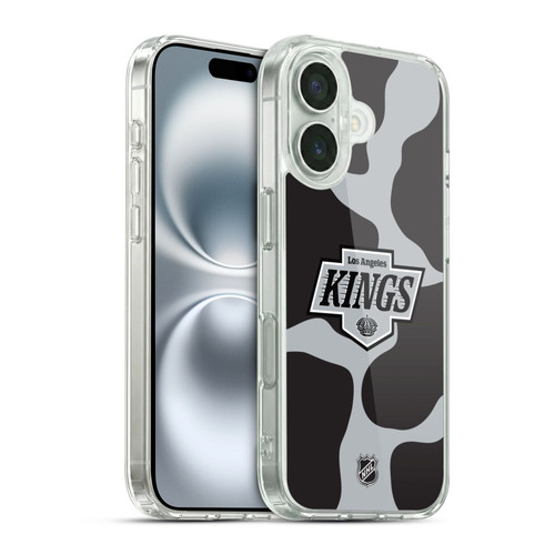 NHL Los Angeles Kings Cow Pattern Soft Gel Case for Apple iPhone 16