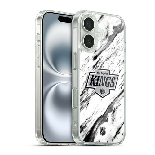NHL Los Angeles Kings Marble Soft Gel Case for Apple iPhone 16