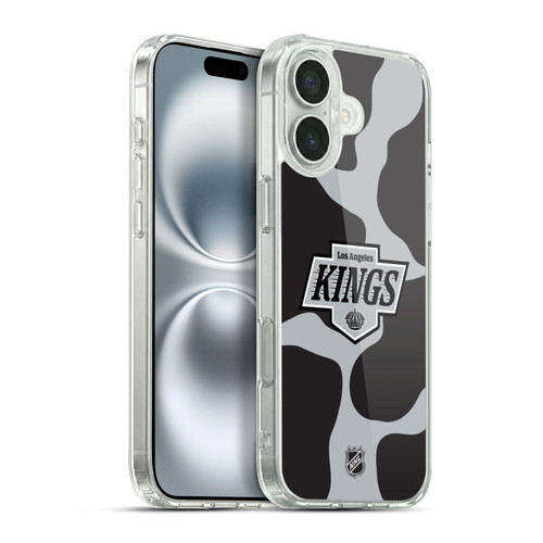 NHL Los Angeles Kings Cow Pattern Soft Gel Case for Apple iPhone 16 Plus