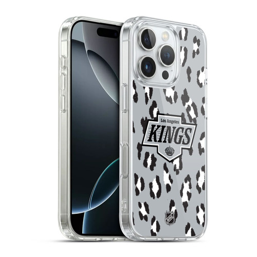 NHL Los Angeles Kings Leopard Pattern Soft Gel Case for Apple iPhone 16 Pro