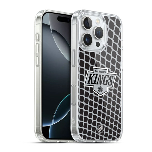 NHL Los Angeles Kings Net Pattern Soft Gel Case for Apple iPhone 16 Pro