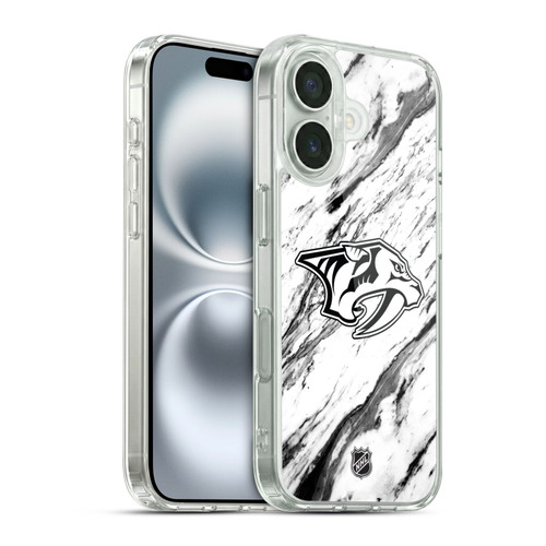NHL Nashville Predators Marble Soft Gel Case for Apple iPhone 16 & MagSafe