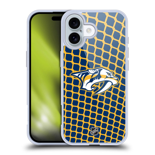 NHL Nashville Predators Net Pattern Soft Gel Case for Apple iPhone 16