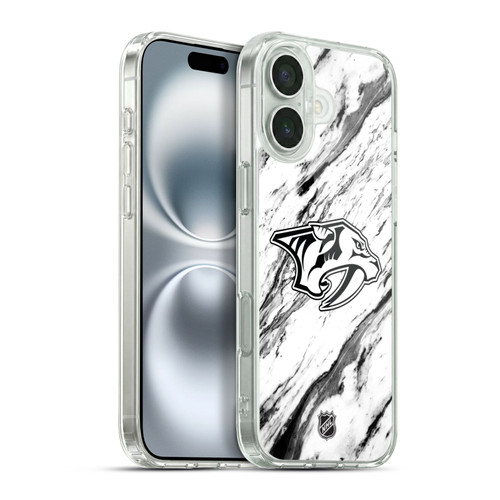 NHL Nashville Predators Marble Soft Gel Case for Apple iPhone 16 Plus & MagSafe