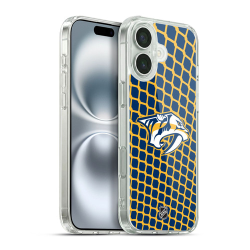NHL Nashville Predators Net Pattern Soft Gel Case for Apple iPhone 16 Plus & MagSafe