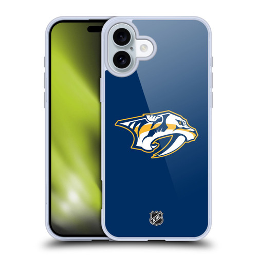 NHL Nashville Predators Plain Soft Gel Case for Apple iPhone 16 Plus