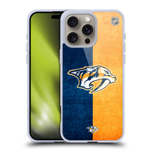 NHL Nashville Predators Half Distressed Soft Gel Case for Apple iPhone 16 Pro Max