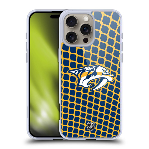 NHL Nashville Predators Net Pattern Soft Gel Case for Apple iPhone 16 Pro Max