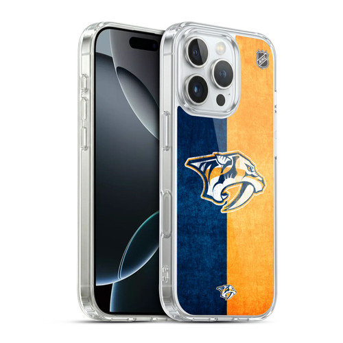NHL Nashville Predators Half Distressed Soft Gel Case for Apple iPhone 16 Pro & MagSafe