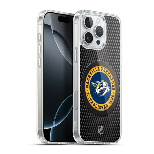 NHL Nashville Predators Puck Texture Soft Gel Case for Apple iPhone 16 Pro Max & MagSafe