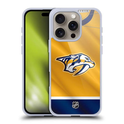 NHL Nashville Predators Jersey Soft Gel Case for Apple iPhone 16 Pro