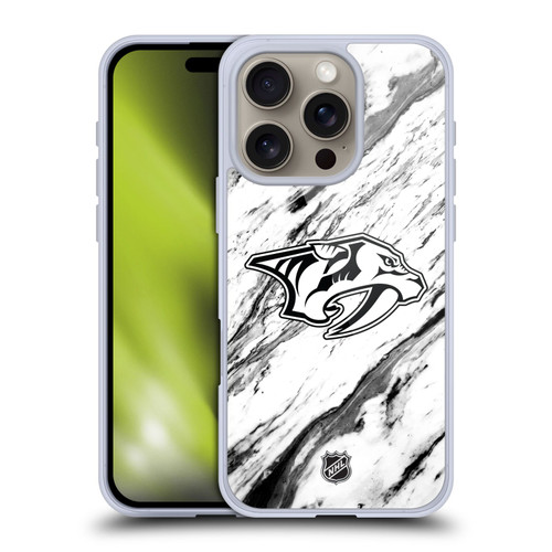 NHL Nashville Predators Marble Soft Gel Case for Apple iPhone 16 Pro