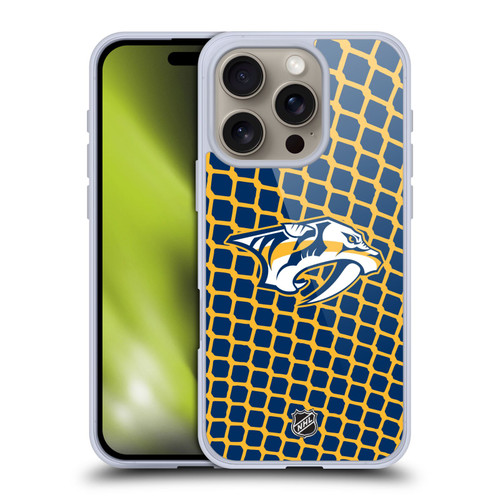 NHL Nashville Predators Net Pattern Soft Gel Case for Apple iPhone 16 Pro