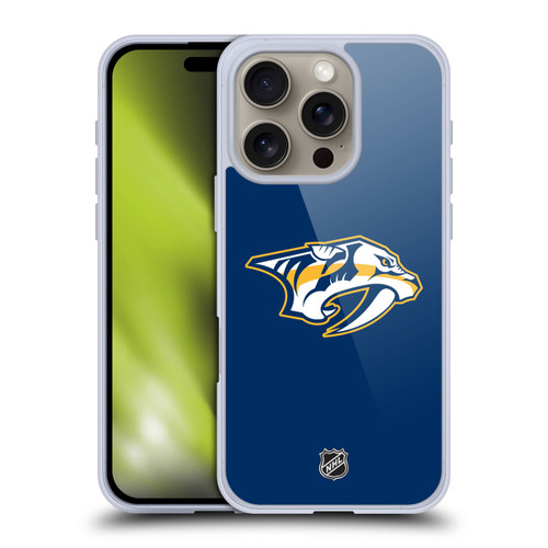 NHL Nashville Predators Plain Soft Gel Case for Apple iPhone 16 Pro