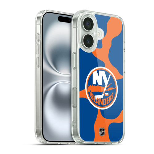 NHL New York Islanders Cow Pattern Soft Gel Case for Apple iPhone 16
