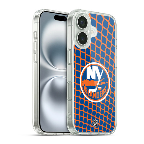 NHL New York Islanders Net Pattern Soft Gel Case for Apple iPhone 16