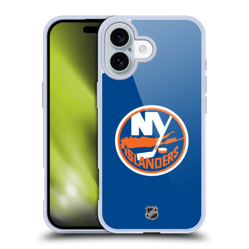 NHL New York Islanders Plain Soft Gel Case for Apple iPhone 16