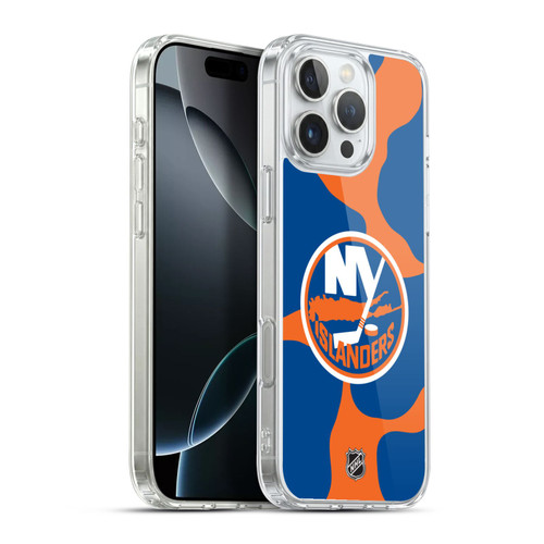 NHL New York Islanders Cow Pattern Soft Gel Case for Apple iPhone 16 Pro Max