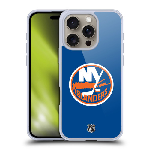NHL New York Islanders Plain Soft Gel Case for Apple iPhone 16 Pro
