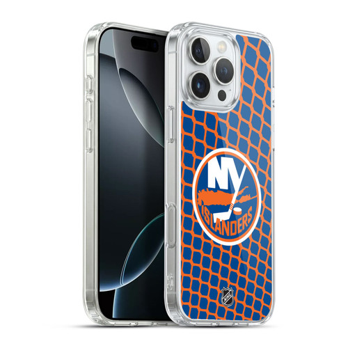 NHL New York Islanders Net Pattern Soft Gel Case for Apple iPhone 16 Pro Max