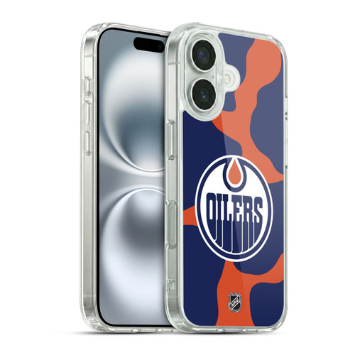 NHL Edmonton Oilers Cow Pattern Soft Gel Case for Apple iPhone 16 & MagSafe
