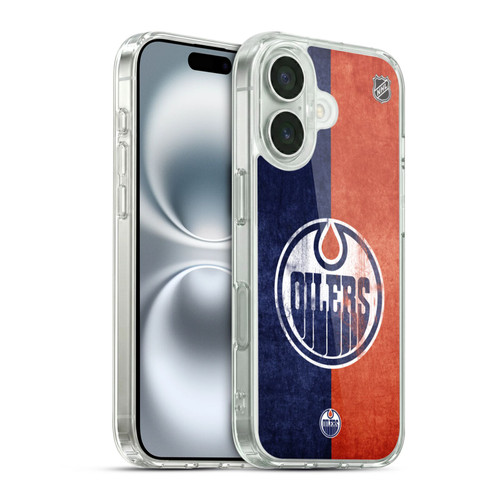 NHL Edmonton Oilers Half Distressed Soft Gel Case for Apple iPhone 16 & MagSafe