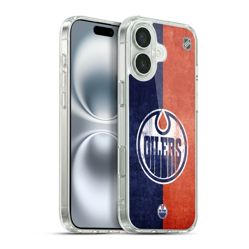 NHL Edmonton Oilers Half Distressed Soft Gel Case for Apple iPhone 16 Plus & MagSafe