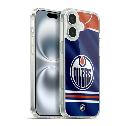 NHL Edmonton Oilers Jersey Soft Gel Case for Apple iPhone 16 Plus & MagSafe