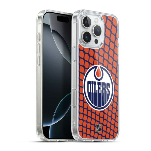 NHL Edmonton Oilers Net Pattern Soft Gel Case for Apple iPhone 16 Pro Max & MagSafe