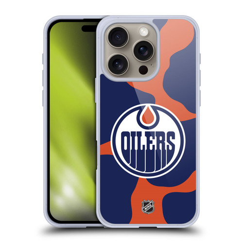 NHL Edmonton Oilers Cow Pattern Soft Gel Case for Apple iPhone 16 Pro