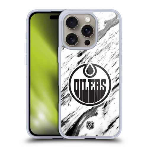 NHL Edmonton Oilers Marble Soft Gel Case for Apple iPhone 16 Pro