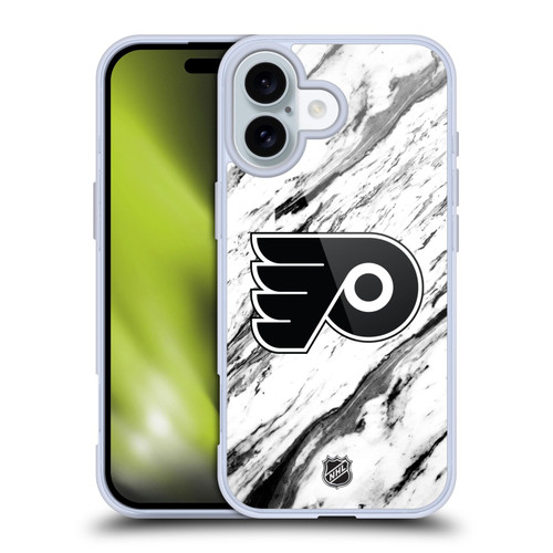 NHL Philadelphia Flyers Marble Soft Gel Case for Apple iPhone 16