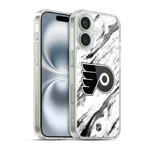 NHL Philadelphia Flyers Marble Soft Gel Case for Apple iPhone 16 & MagSafe