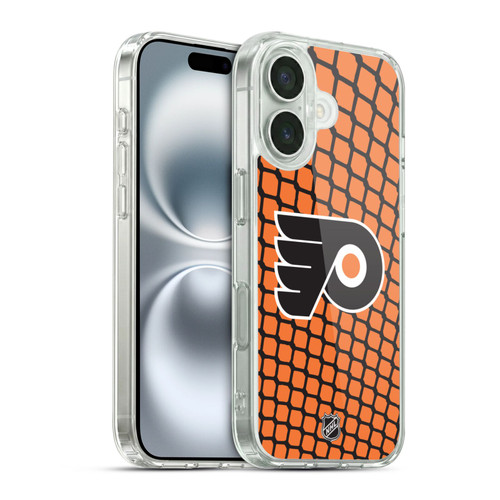 NHL Philadelphia Flyers Net Pattern Soft Gel Case for Apple iPhone 16 & MagSafe