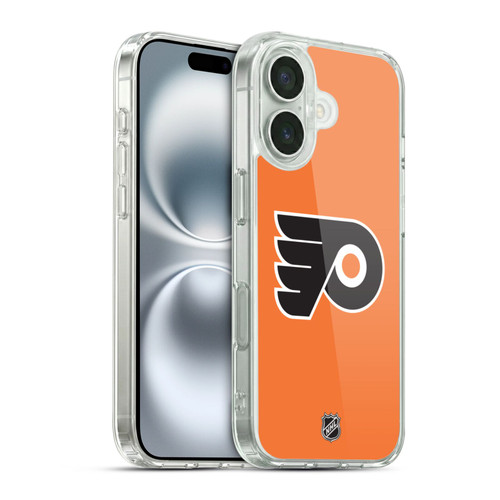 NHL Philadelphia Flyers Plain Soft Gel Case for Apple iPhone 16 & MagSafe