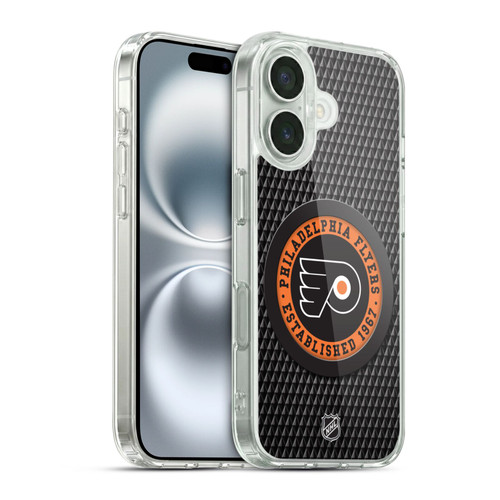 NHL Philadelphia Flyers Puck Texture Soft Gel Case for Apple iPhone 16 & MagSafe
