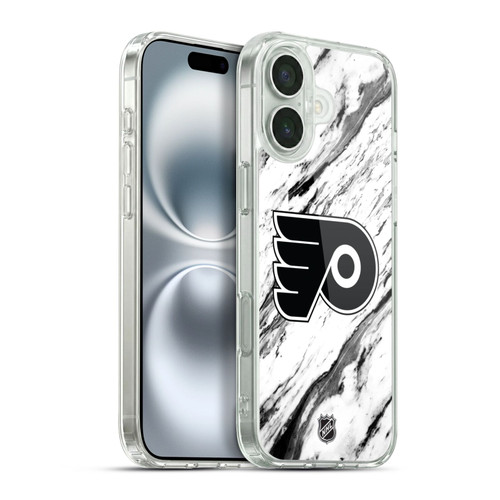NHL Philadelphia Flyers Marble Soft Gel Case for Apple iPhone 16 Plus & MagSafe
