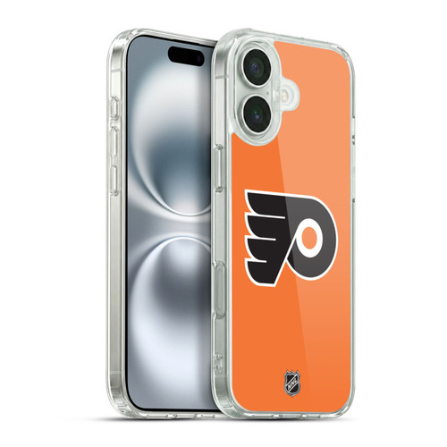 NHL Philadelphia Flyers Plain Soft Gel Case for Apple iPhone 16 Plus & MagSafe