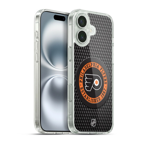 NHL Philadelphia Flyers Puck Texture Soft Gel Case for Apple iPhone 16 Plus & MagSafe