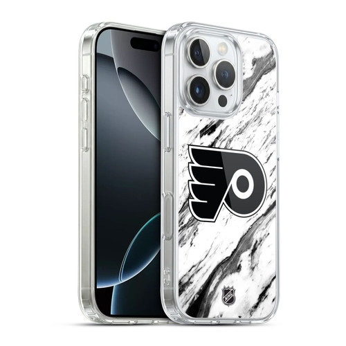 NHL Philadelphia Flyers Marble Soft Gel Case for Apple iPhone 16 Pro & MagSafe