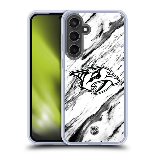 NHL Nashville Predators Marble Soft Gel Case for Samsung Galaxy S24 FE