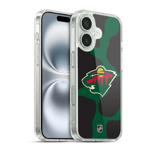NHL Minnesota Wild Cow Pattern Soft Gel Case for Apple iPhone 16