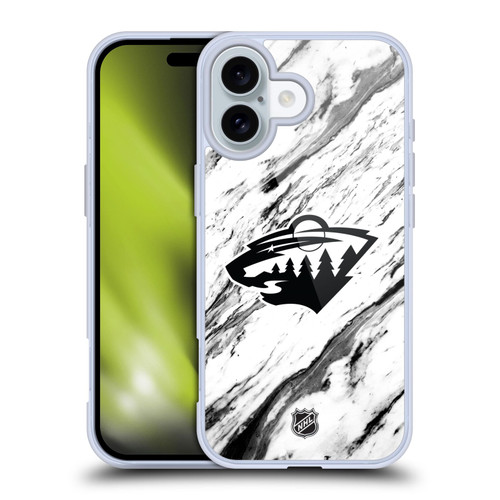 NHL Minnesota Wild Marble Soft Gel Case for Apple iPhone 16