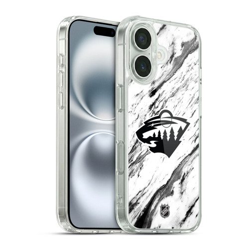 NHL Minnesota Wild Marble Soft Gel Case for Apple iPhone 16