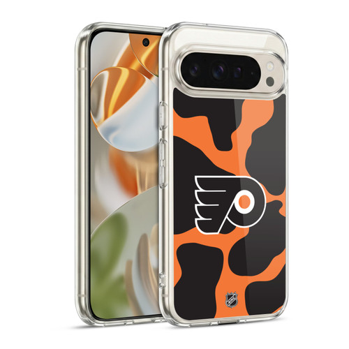 NHL Philadelphia Flyers Cow Pattern Soft Gel Case for Google Pixel 9 / Pixel 9 Pro