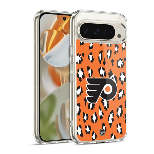 NHL Philadelphia Flyers Leopard Pattern Soft Gel Case for Google Pixel 9 / Pixel 9 Pro