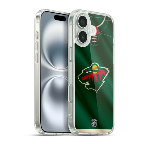 NHL Minnesota Wild Jersey Soft Gel Case for Apple iPhone 16 Plus